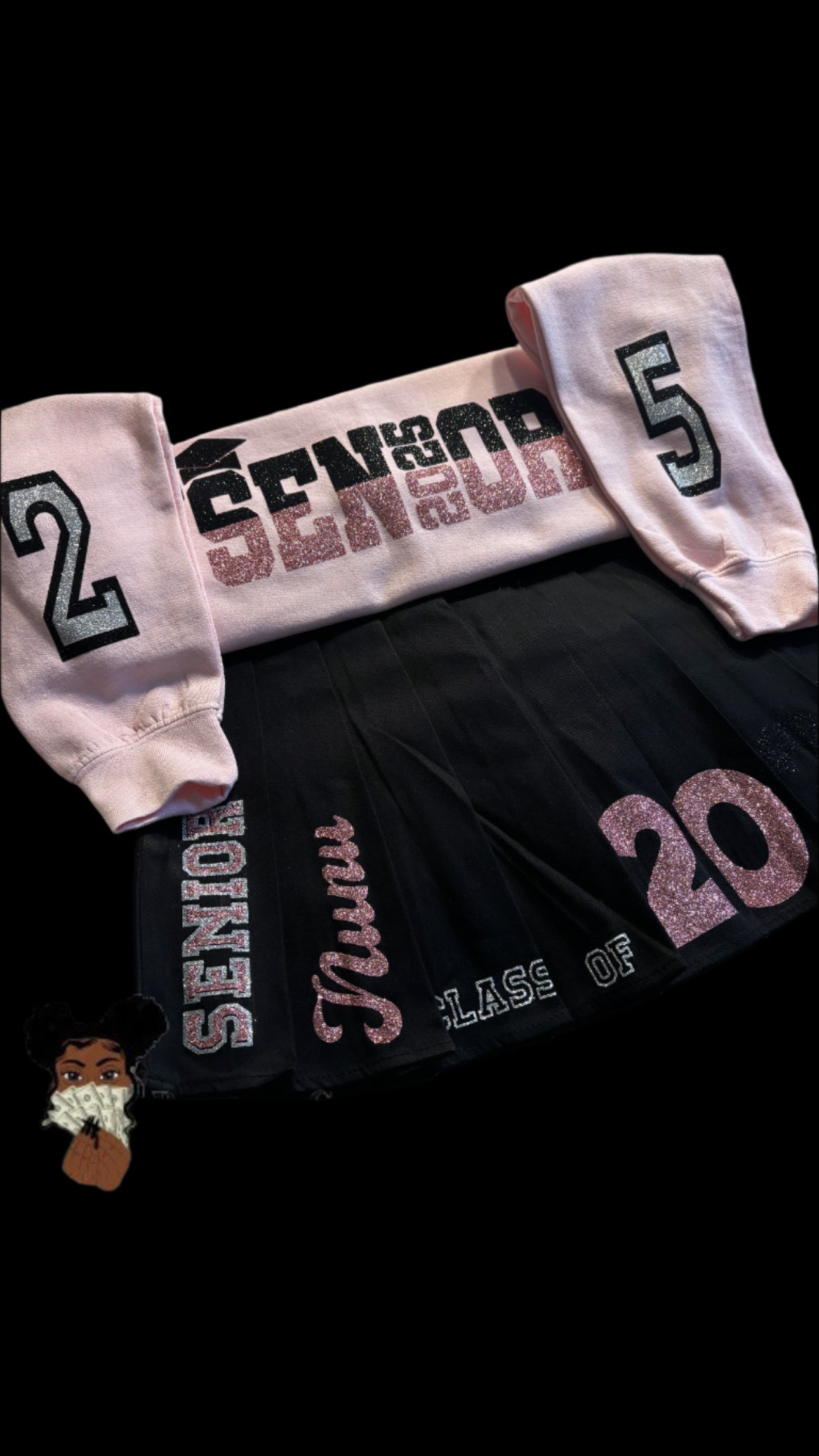 Graduation Senior Outfit Set - Sweater & Skirt , Class of 2024-2025 School Apparels