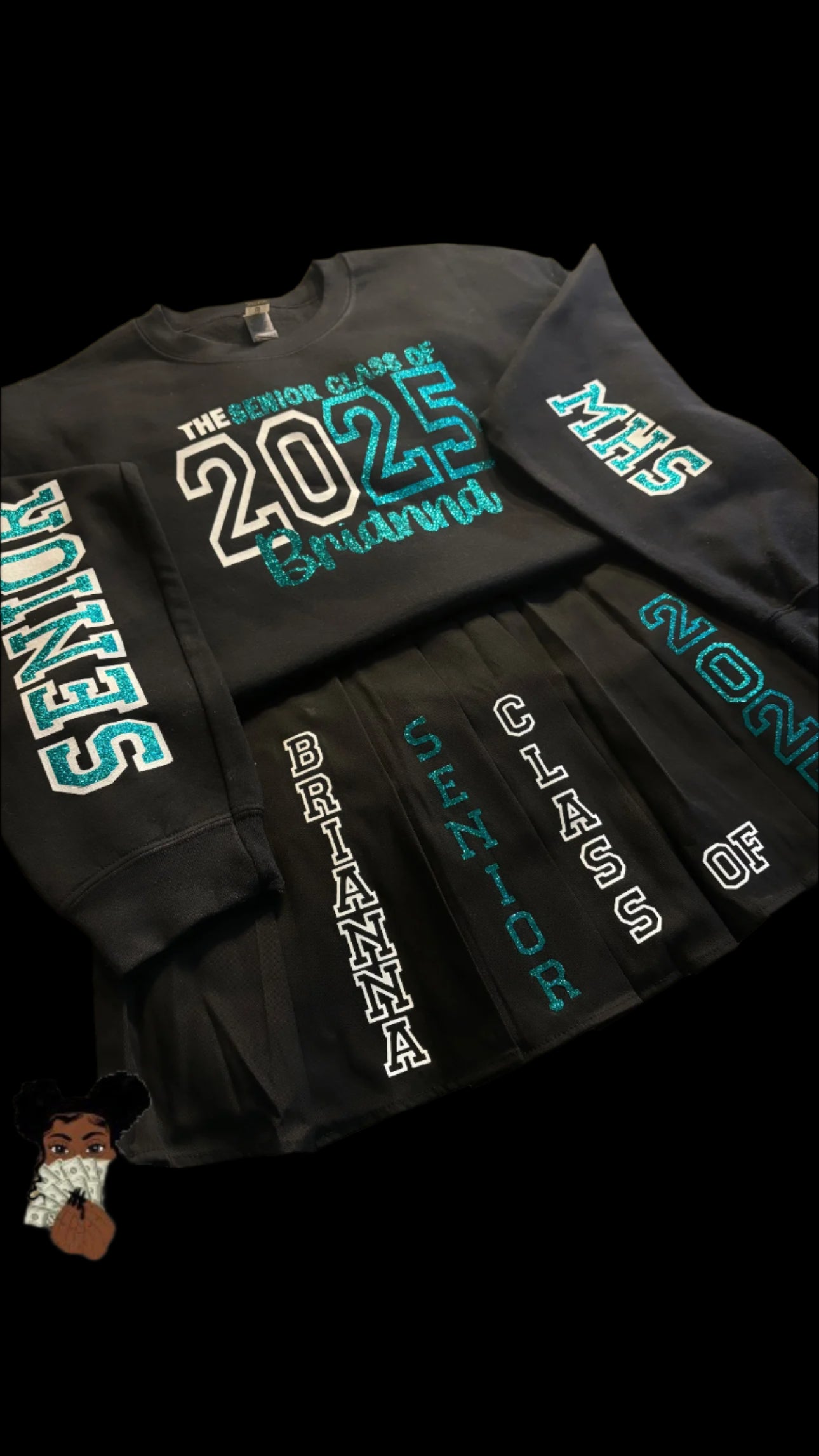 Graduation Senior Outfit Set - Sweater & Skirt , Class of 2024-2025 School Apparels